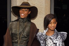 Willow Smith, leopard print coat, Jada Pinkett Smith, hat brown hat, brown jacket, necklace